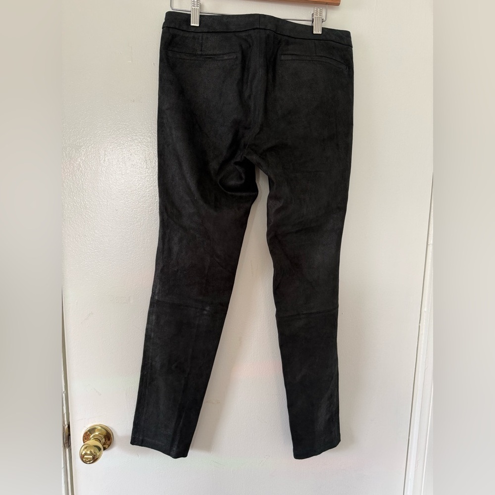 HELMUT LANG 100% Lamb Leather Patina Stretch Pants Black Size 4 - Picture 2 of 7